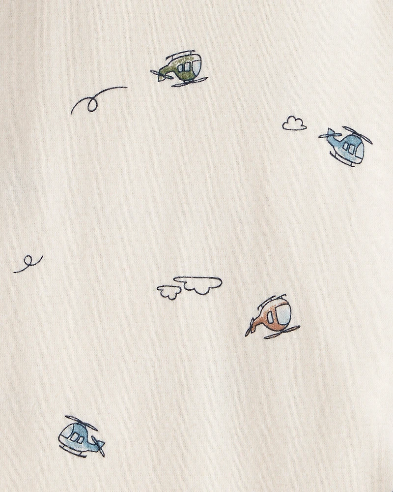 Baby Boy 4-Pack Construction Print Long-Sleeve Multipack Bodysuits - White/Navy Blue