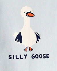 Baby Silly Goose Cotton Long-Sleeve Graphic Bodysuit - Blue