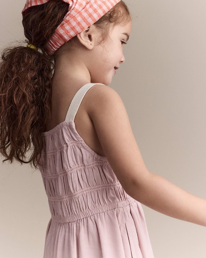 Toddler Girl Smocked Dress - Light Pink