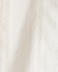 Toddler Girl Cotton Long-Sleeve Button-Down - White
