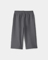Baby Girl French Terry Wide-Leg Active Pants - Grey