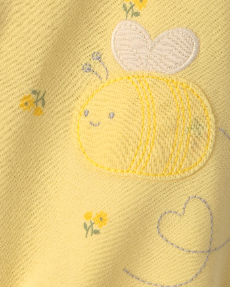 Baby Girl Bee Romper - Yellow