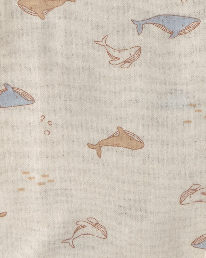 Baby 4-Pack Whale Receiving Blankets - Blue/Ivory