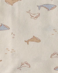 Baby 4-Pack Whale Receiving Blankets - Blue/Ivory