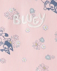 Baby Girl Bluey Floral Print Short-Sleeve Graphic Tee - Pink