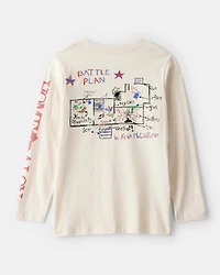Boys Christmas Home Alone Long-Sleeve Graphic Tee - Cream