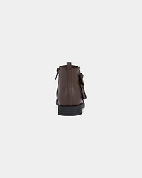 Girls Heart Charm Boots - Brown