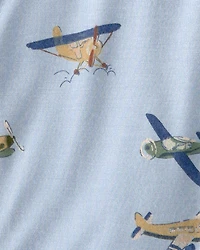 Baby Boy Plane 2-Way Zip PurelySoft Sleeper - Blue