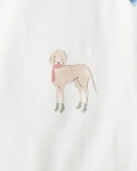 Baby Dog Print PurelySoft Snug Fit Sleeper - Cream