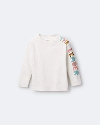 Toddler 'The Leader' Long-Sleeve Relaxed Graphic Tee - Light Heather Grey