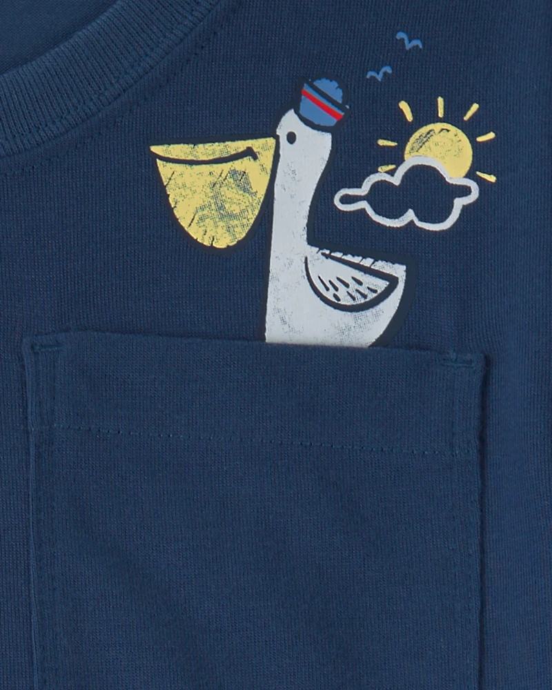 Toddler Boy Boat Loose Fit 2-Piece Pyjama Set - Blue