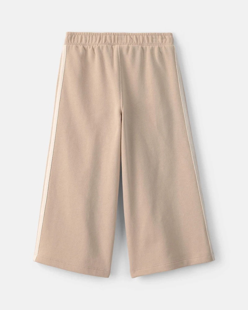 Girls Toddler Girl French Terry Wide-Leg Pants - Tan