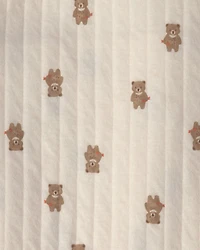 Baby 1pk Brown Bear Knit Blanket