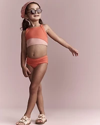 Toddler Girl colourblock Tankini Set - Orange