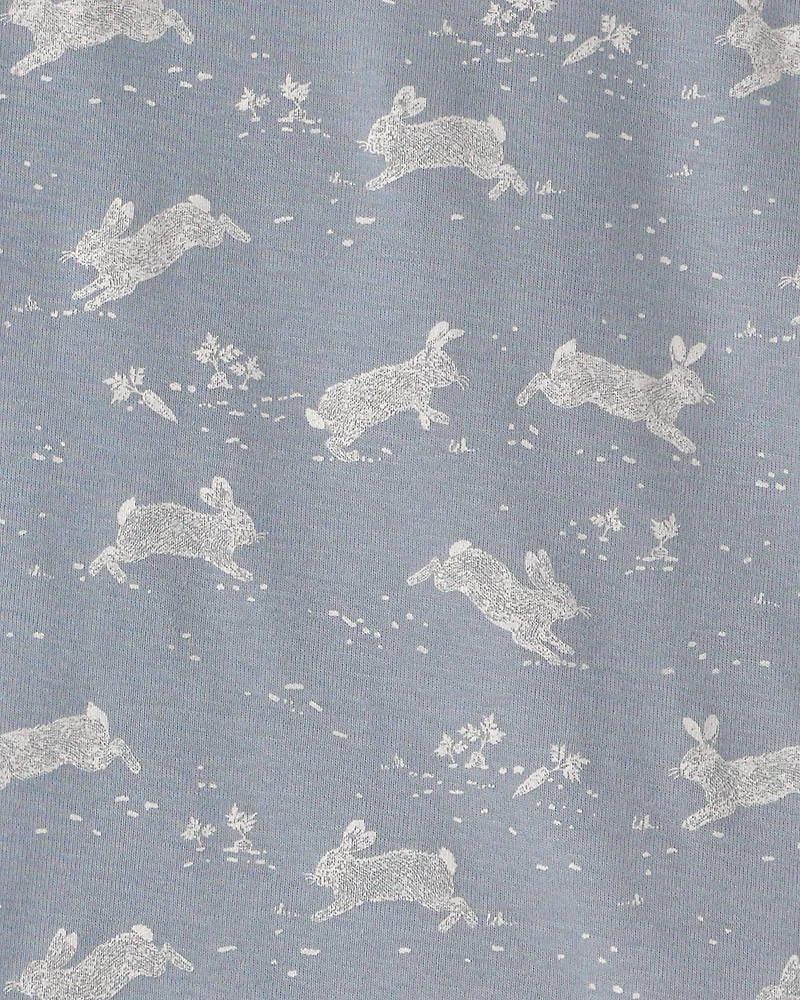 Kid 2-Piece Organic Cotton Pyjama Blue Bunnies Print