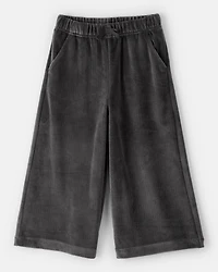 Toddler Girl Ribbed Flare Pants - Black
