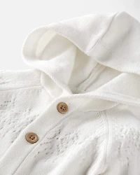 Baby Organic Cotton Sweater Knit Pointelle Jumpsuit