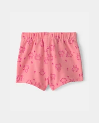 Baby Girl Crab Drawstring Shorts - Pink