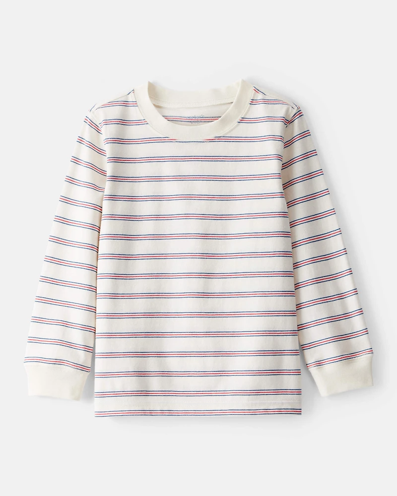 Toddler Boy Striped Long-Sleeve Tee - Cream