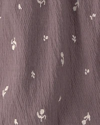 Baby Girl 2-Piece Floral Sleeveless Romper Set - Brown