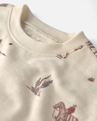 Toddler 2-Piece Organic Cotton French Terry Pullover & Pant Set Western Rodeo