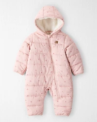 Baby Girl 1-Piece Snowsuit Made with Recycle Materials Blush Petals Print
