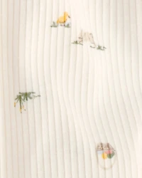 Baby 2-Piece Easter Bunny Rib Tee & Pant Set - Cream