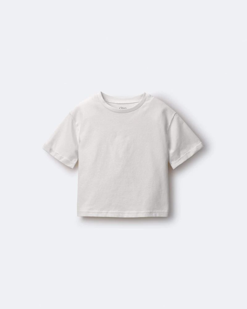 Toddler Rolled Cuff Tee - Cream
