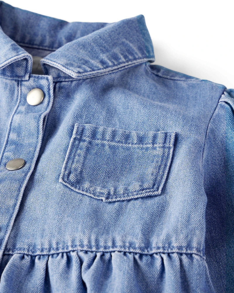 Girls Organic Cotton Denim Dress