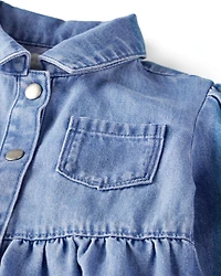 Girls Organic Cotton Denim Dress