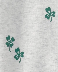 Baby Organic Cotton sleeper Pyjamas Lucky Clovers Print