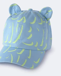 Toddler Baseball Hat with Ears Abstract Print - Blue