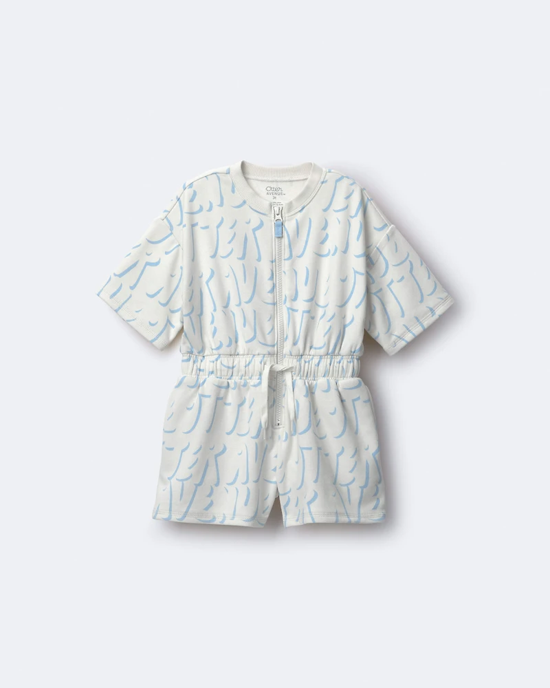 Toddler Girl Flowy Romper Otter Avenue Print - Cream