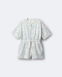 Toddler Girl Flowy Romper Otter Avenue Print - Cream