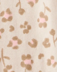 Toddler Girl Bow Floral French Terry Sweatshirt & Pant Set - Beige