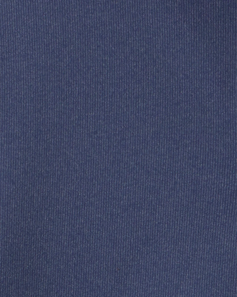 Boys Quarter-Zip Rib Pullover Sweatshirt - Navy Blue