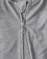 Baby Boy Solid PurelySoft Long-Sleeve 2-Way Zip Sleeper - Grey