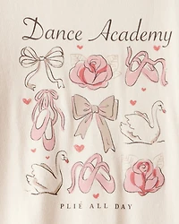 Girls Dance Academy Long-Sleeve Graphic Tee - Cream