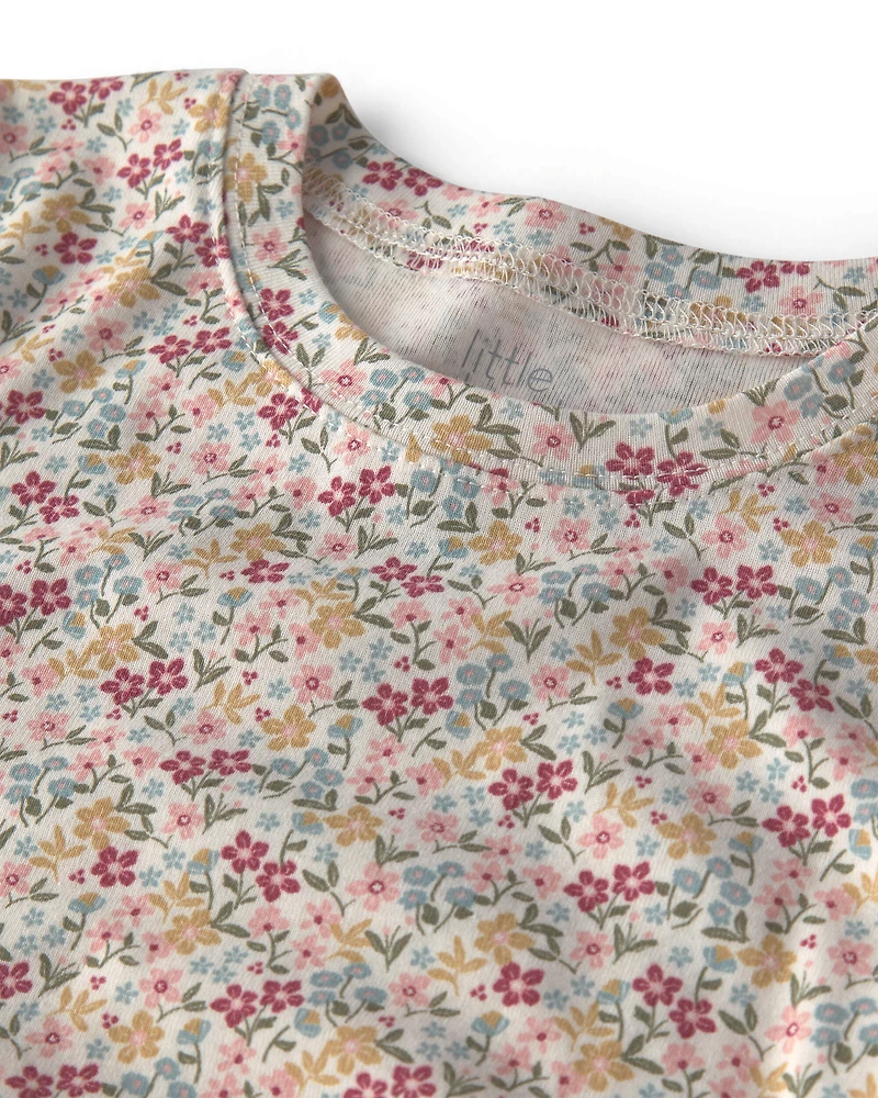 Girls 2-Piece Organic Cotton Pajamas Floral