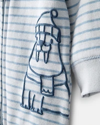 Baby Boy Walrus 100% Cotton Long-Sleeve Snug Fit Sleeper- Blue