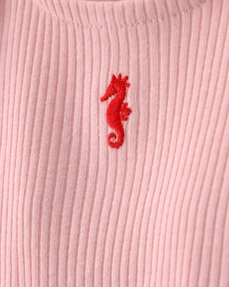 Baby Girl 3-Piece Headband, Top & Chambray Short Set - Pink