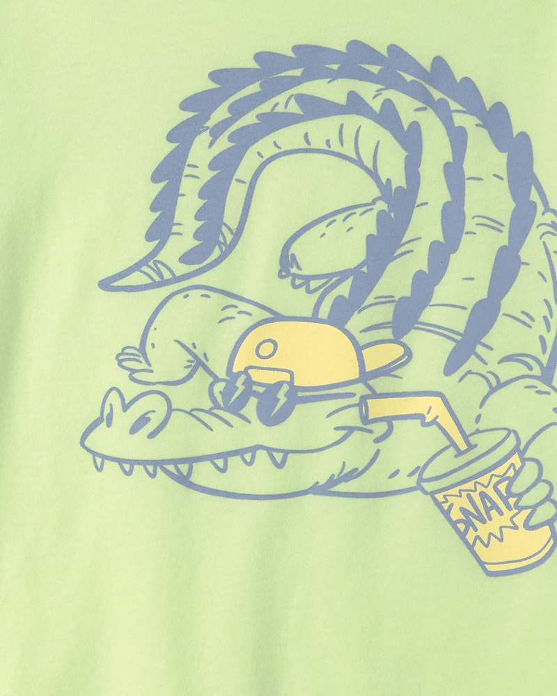 Boys Alligator Graphic Tee - Green