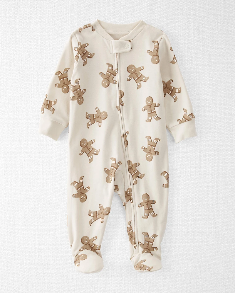 Baby Organic Cotton Sleep & Play Gingerbread Cookie pyjamas