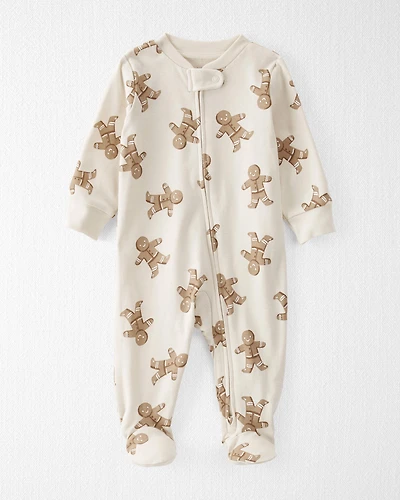 Baby Organic Cotton Sleep & Play Gingerbread Cookie pyjamas