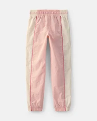 Girls Striped Drawstring Joggers - Pink