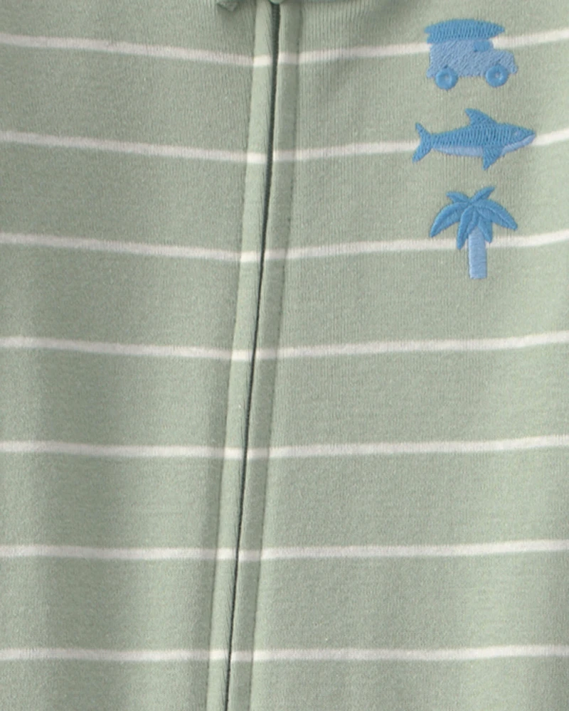 Baby Beach 100% Cotton 1-Piece Pyjama - Green