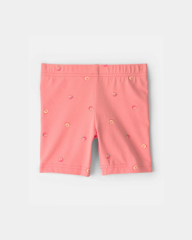 Toddler Girl Peach Bike Shorts - Coral