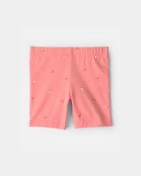 Toddler Girl Peach Bike Shorts - Coral