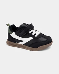 Toddler Boy Striped Sporty Sneakers - Black/White