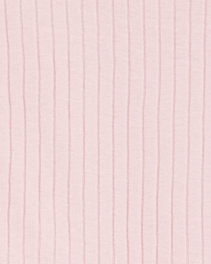 Baby Solid Ribbed Cotton Blend 2-Piece Pyjamas - Pink